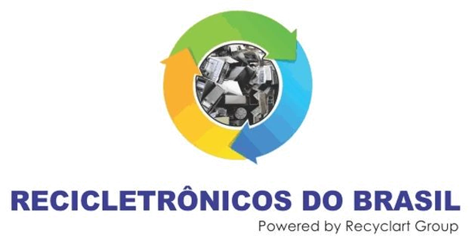 Recicletrônicos do Brasil logo, Powered by Recyclart Group